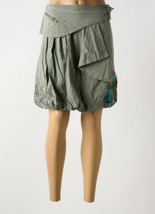 Fustă scurtă verde DESIGUAL femeie