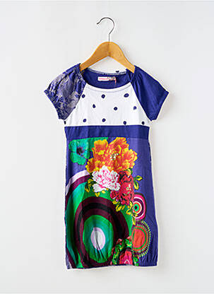 Rochie midi mâneci scurte mâneci scurte violet DESIGUAL fată