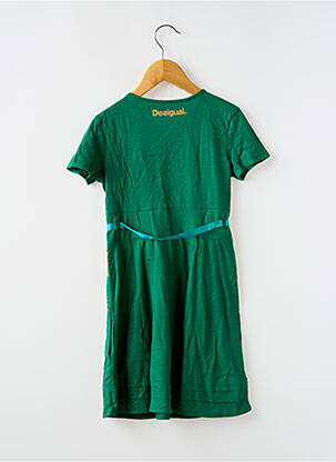 Rochie midi mâneci scurte mâneci scurte verde DESIGUAL fată