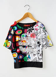 Tricou elasticitate mâneci scurte negru DESIGUAL fille