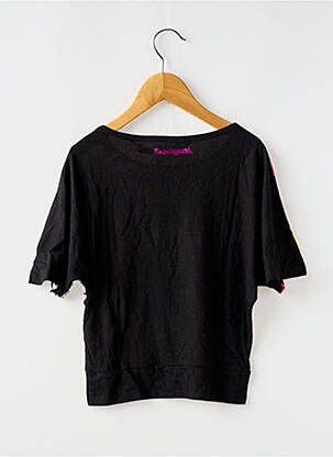 Tricou elasticitate mâneci scurte negru DESIGUAL fată
