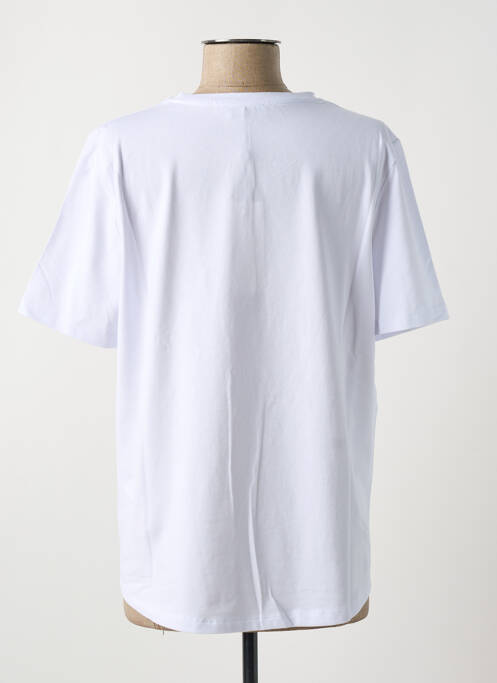 Tricou serigrafie cu strasuri mâneci scurte alb MARIA BELLENTANI femme