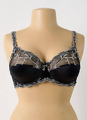 Sutien efect material satinat sutien cupe întregi cu decolteu înalt negru LISE CHARMEL femeie
