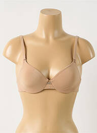 Sutien efect material satinat sutien cupe întregi cu decolteu înalt bej WACOAL femme
