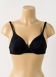 Sutien efect material satinat sutien cupe întregi cu decolteu înalt negru LEJABY femme