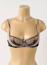 Sutien efect material satinat sutien cupe întregi cu decolteu înalt negru AUBADE femme