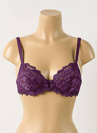 Sutien efect material satinat sutien cupe întregi cu decolteu înalt violet SANS COMPLEXE femme