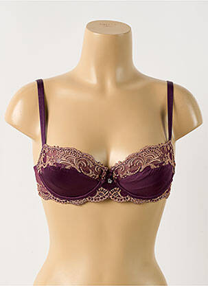 Sutien efect material satinat sutien cupe întregi cu decolteu înalt violet LISE CHARMEL femeie