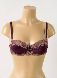 Sutien efect material satinat sutien cupe întregi cu decolteu înalt violet LISE CHARMEL femme