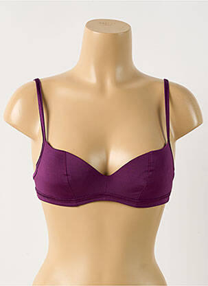 Sutien efect material satinat top sutien modelat violet HUIT femeie