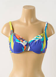 Sutien de costum de baie elasticitate sutien cupe întregi cu decolteu înalt albastru EMPREINTE femme