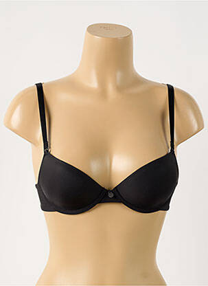 Sutien efect material satinat top sutien push-up negru BARBARA femeie
