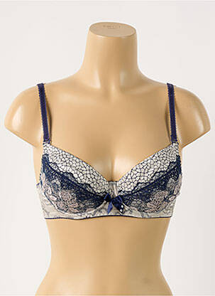 Sutien efect material satinat top sutien push-up albastru SAWREN femeie