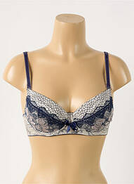 Sutien efect material satinat top sutien push-up albastru SAWREN femeie