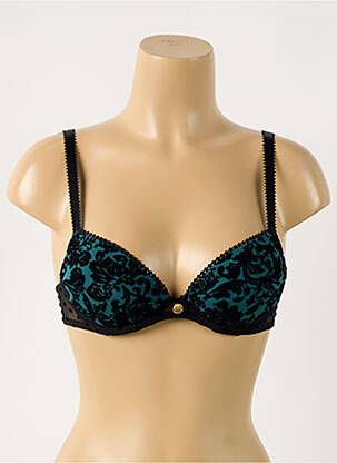 Sutien efect material satinat top sutien push-up negru ANTIGEL femeie