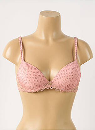 Sutien efect material satinat top sutien push-up roz ANTIGEL femeie