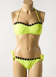 Costum de baie din două piese elasticitate top sutien modelat galben DAG ADOM femme