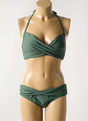 Costum de baie din două piese elasticitate top sutien modelat verde DAG ADOM femeie