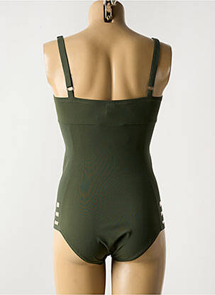 Costum de baie dintr-o singură piesă efect material satinat verde PAIN DE SUCRE femeie