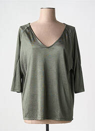 Top elasticitate mâneci 3/4 verde DANIELA COOL femme