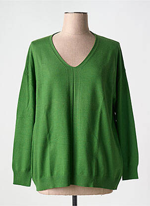 Pulover guler în v mâneci lungi verde TRIPODE femeie