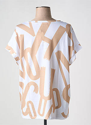 Tricou imprimeu fantezie mâneci scurte bej ABRIL femeie