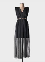 Rochie lungă fără mâneci fără mâneci negru RINASCIMENTO femme