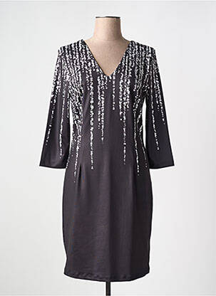 Rochie midi mâneci 3/4 mâneci 3/4 negru MISSY femeie