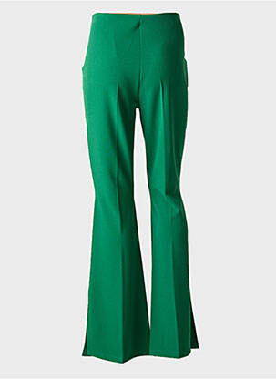 Pantalon evazat talie cu cleme talie înaltă verde EGO femeie