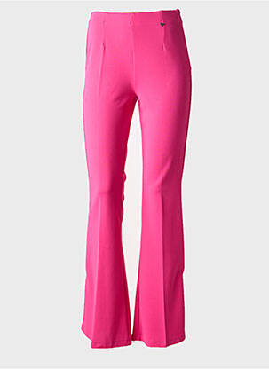 Pantalon evazat talie cu cleme talie înaltă roz EGO femeie