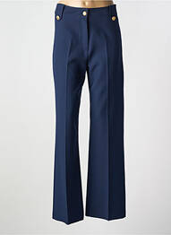 Pantalon evazat talie cu cleme talie înaltă albastru CHARMING GIRL BY SILIA femme