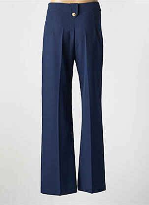 Pantalon evazat talie cu cleme talie înaltă albastru CHARMING GIRL BY SILIA femeie