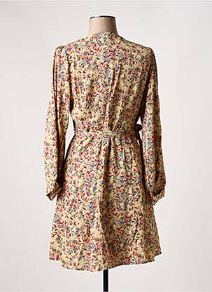 Rochie scurtă țesătură crep mâneci lungi bej IN APRIL 1986 femeie