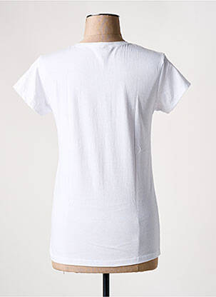 Tricou serigrafie cu strasuri mâneci scurte alb ANGELO BLU femeie