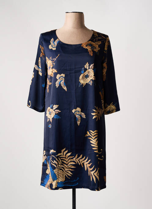 Rochie scurtă mâneci 3/4 mâneci 3/4 albastru SWEET MISS femme