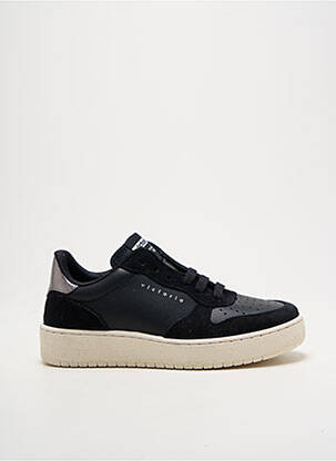Adidași material neted toc plat până la 3 cm negru VICTORIA femeie