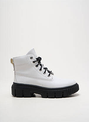 Botine/ghete material neted toc de 4 la 6 cm alb TIMBERLAND femeie