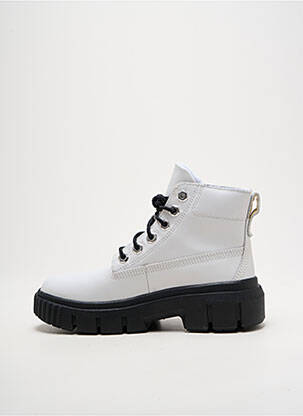 Botine/ghete material neted toc de 4 la 6 cm alb TIMBERLAND femeie