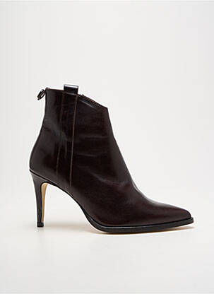 Botine/ghete material neted toc de 7 la 9 cm maro MAROLI femeie