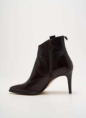 Botine/ghete material neted toc de 7 la 9 cm maro MAROLI femeie