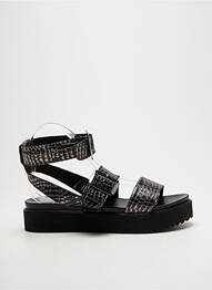 Sandale/pantofi decupați țesătură satinată toc de 4 la 6 cm argintiu SANTAFE femme