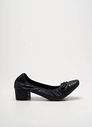 Pantofi cu toc țesătură satinată toc de 4 la 6 cm negru LPB femeie