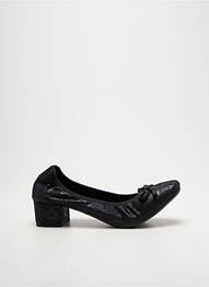 Pantofi cu toc țesătură satinată toc de 4 la 6 cm negru LPB femeie