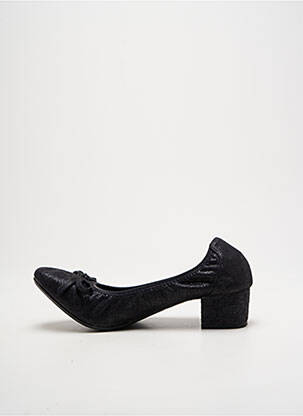 Pantofi cu toc țesătură satinată toc de 4 la 6 cm negru LPB femeie