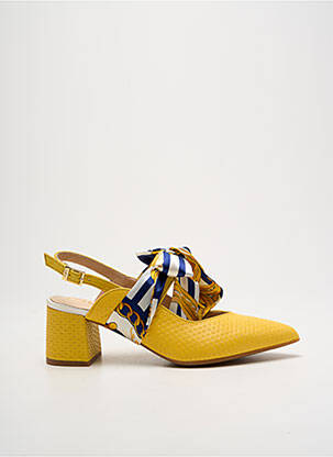 Pantofi cu toc galben MLV femeie