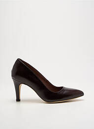 Pantofi cu toc țesătură satinată toc de 7 la 9 cm maro MAROLI femme