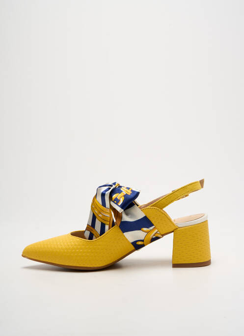 Pantofi cu toc galben MLV femeie