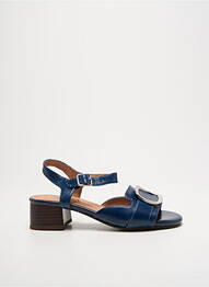 Sandale/pantofi decupați material neted toc de 4 la 6 cm albastru EMILIE KARSTON femme