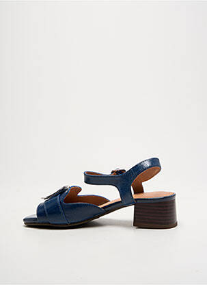 Sandale/pantofi decupați material neted toc de 4 la 6 cm albastru EMILIE KARSTON femeie