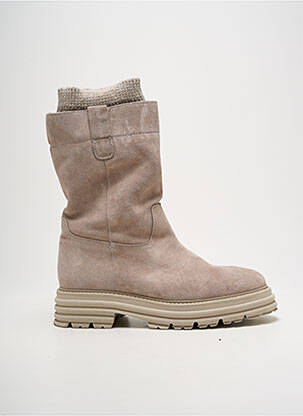 Botine/ghete nubuc toc de 4 la 6 cm bej ALPE femeie